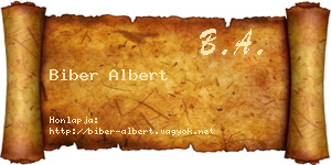 Biber Albert névjegykártya